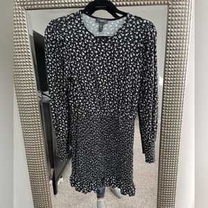 Aqua rouched long sleeve dress